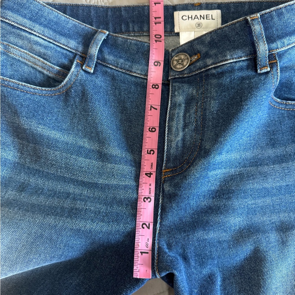 CHANEL Blue Straight Leg Jeans with Braided Detail 2019 Collection size 42 - Picture 15 of 17